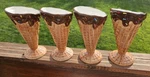 Vintage Alco Ceramic Waffle Cone Set Of 4 Ice Cream Sundae Malts. Fixed Price $49.99.