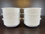 6 Nice Oneida By Noritake Arctic White 5 Handled Fruit Dessert Sauce Bowls. Fixed Price $106.24.