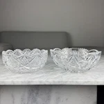 Set Of 2 Antique American Brilliant Cut Glass Crystal Bowls 7-8" Saw Tooth. Fixed Price $64.99.