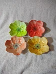 Laurie Gates Poppy Flower Shaped Bowl Set Melamine. Fixed Price $25.00.