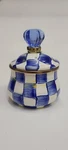 Mackenzie Childs Royal Check Enamel Lidded Sugar Bowl. Fixed Price $98.99.