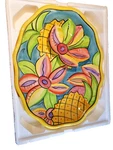 Lanai Clay Pineapple Chip & Dip Bowl Set Tropical Flower Hawaiian Party Luau. Fixed Price $18.00.