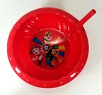 New Zak! Paw Patrol Cereal Soup Sippy Bowl With Built-in Straw 14.5OZ Red. Fixed Price $11.99.