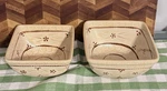 Temp-tations Old World Square Bakers Set 1QT 1.5QT Brown Cream Ovenware. Fixed Price $22.12.