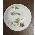 Buffalo Pottery Ceramic Serving Bowl Floral Pattern White Green Purple Lidded. Fixed Price $34.99.