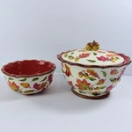 Temp-tations Tara Old World Fall Harvest Soup Tureen Bowl Set 3.0 Qt Lidded Vtg. Fixed Price $44.99.
