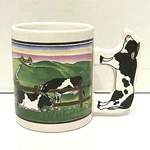 Cow Lovers Coffee Mug / Cup With Cattle Farm Scene & Handle Artmark. Fixed Price $8.00.