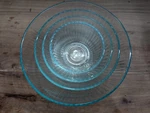 Set Pyrex Aqua Mixing Bowls Stacking Resting Ribbed 7401 7402 7403 7404-S Vtg. Fixed Price $65.68.