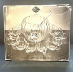 Crystal Punch Set Godinger 14 Piece Optic Shannon Bowl Nib. Fixed Price $34.95.