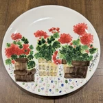 Rare Vtg 2001 Signed Judy Buswell Plate 11 Potted Red Geraniums Pristine Cond!. Fixed Price $28.00.