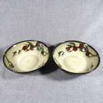 Mikasa Gourmet Basics Set Of 2 Soup Cereal Bowls 7 3/4" Discontinued Tan Red. Fixed Price $23.95.