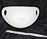 10 Strawberry Street 8 Curved White Porcelain Double Cut Out Handles Bowl. Fixed Price $12.00.