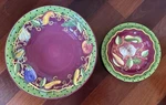 Laurie Gates LGA10 Large 14" Red Pasta Serving Bowl And Plate - Lot Set Of 2. Fixed Price $19.00.