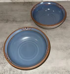 Set Of 2 Noritake Blue Adobe 8678 Stoneware Cereal Bowls Japan 3/8 Excellent. Fixed Price $35.00.
