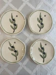 Set Of 4 Julia Junkin Studio Olive Branch 5 Appetizer/dessert/tapas Plates. Fixed Price $13.97.