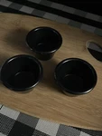 Black Ramikins Dishes For Sauce Butter Dips Gessner Products Usa #0394. Fixed Price $11.99.