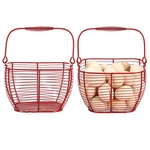 2 Pcs 7" Red Square Wire Egg Baskets For Fresh With Handle, Small Metal C.... Fixed Price $34.52.
