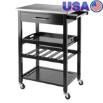 Kitchen Utility Cart Stainless Steel Top Rolling Storage W/ Drawer & Tray. Fixed Price $146.22.