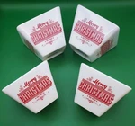 Ciroa Porcelain 4" Square Red & White "merry Christmas To You" Snack Bowls. Fixed Price $28.00.
