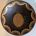 Signed Wooden Folk Art Pineapple Bowl Crackle Design By David Harden. Fixed Price $80.00.