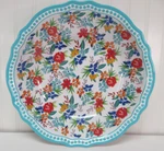 Pioneer Woman Birthday Floral Serve Bowl Green Blue Melamine 13.75" Dia New. Fixed Price $29.95.