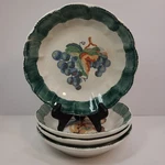 Vintage Italian Himark HIM1CERAMIC Pasta Bowls Fruit Design Green Rim - Set Of 4. Fixed Price $29.99.