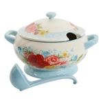 The Pioneer Woman Sweet Rose Turquoise 3.17-QT Soup Tureen W/ladle Free Shipping. Fixed Price $89.00.
