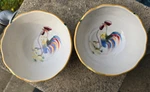Fitz & Floyd Ricamo Portofino Rooster Set Cereal/soup Bowls 6 1/2". Fixed Price $28.00.