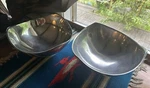 Nambe Tri Corner Serving Bowl #528 11" 3QT Aluminum Alloy Vintage Hot/cold. Fixed Price $60.00.