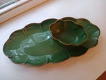 Southern Living Home Verde Green 16" Scalloped Platter & Bowl Set. Fixed Price $50.00.