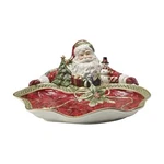 Fitz & Floyd Holiday Home Santa Figural Serving Bowl 13.5" Red Earthenware. Fixed Price $125.45.