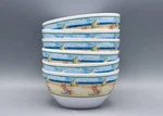 6 Sakura Evolution Melamine 5.75" Bowls Paul Brent Seaside Oceanside Beach. Fixed Price $24.99.