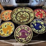 Compete Set Of Gates Ware Pasta Salad Bowls Olives 15" Serving + 9.75" (6). Fixed Price $119.99.