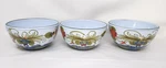 Brolli Italy Faenza Garofano Blue Carnation Soup Salad Bowls 6-1/4" Set 3. Fixed Price $50.00.