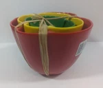 Set Of 3 Crate And Barrel Nested Bell Pepper Bowls Small Prep Red Yellow Green. Fixed Price $29.99.