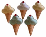 Williams Sonoma Ice Cream Cone Waffle Dessert Stackable Plate Dish Set Of 5. Fixed Price $19.67.