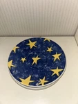 Churchill England CCH14 Yellow Stars On Blue Saucers Whimsical Whimsigoth. Fixed Price $28.51.