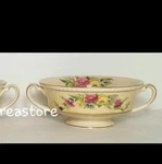 2 Simpsons Double Handle Footed Soup Bowl Fondeville Potters Ltd Ambassador Ware. Fixed Price $20.00.