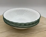 Corelle White Glass Soup Bowls Set Of 4 Green Rim Scalloped Edge Usa Kitchen. Fixed Price $24.62.