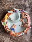 Vintage Rare Lotus 1995 Ski Lodge Hot Tub Chip & Dip Ceramic Bowl. Fixed Price $150.00.