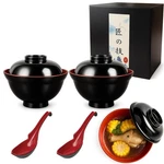 Japanbargain, Set Of 2 Soup Bowl With Lid And Spoon For Miso Rice Poke D.... Fixed Price $31.28.