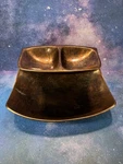 Nambe Double Dip Server Chip & #MT0261-2010 By Wei Young Bronze Finish. Fixed Price $120.00.