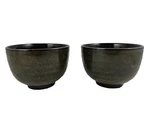 Rice Ramen Noodle Miso Soup Bowls Ceramic Set 2 Asian-style Brown Bronze Black. Fixed Price $14.00.