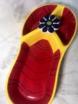 Hand Painted Dennis East Ceramic Flip Flop Sandal Dip Salsa Bowl Yellow Red. Fixed Price $18.99.