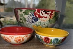 Pioneer Woman Floral Mini Colorful Small Bowls & Country Garden Footed. Fixed Price $16.98.