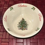 Spode Christmas Tree 2018 Annual Revere Bowl Peace Believe Love Joy 6 Msrp $40. Fixed Price $19.99.
