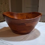 Lipper International Cherry Finished Wood Wavy Rim Large Serving Or Display Bowl. Fixed Price $16.50.