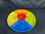 5 Piece Set Fiesta "bright Colors" Entertaining - (4) Omni Trays (1) Bowl. Fixed Price $119.99.