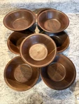 Nine 5 3/4 Fruit Bowls Solid American Walnut Diversified Industries Lebanon, Mo. Fixed Price $35.00.