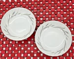 Two Harmony House Cynthia Fruit Dessert Bowls 5 1/2" Mcm Wheat Ripple Platinum. Fixed Price $15.00.